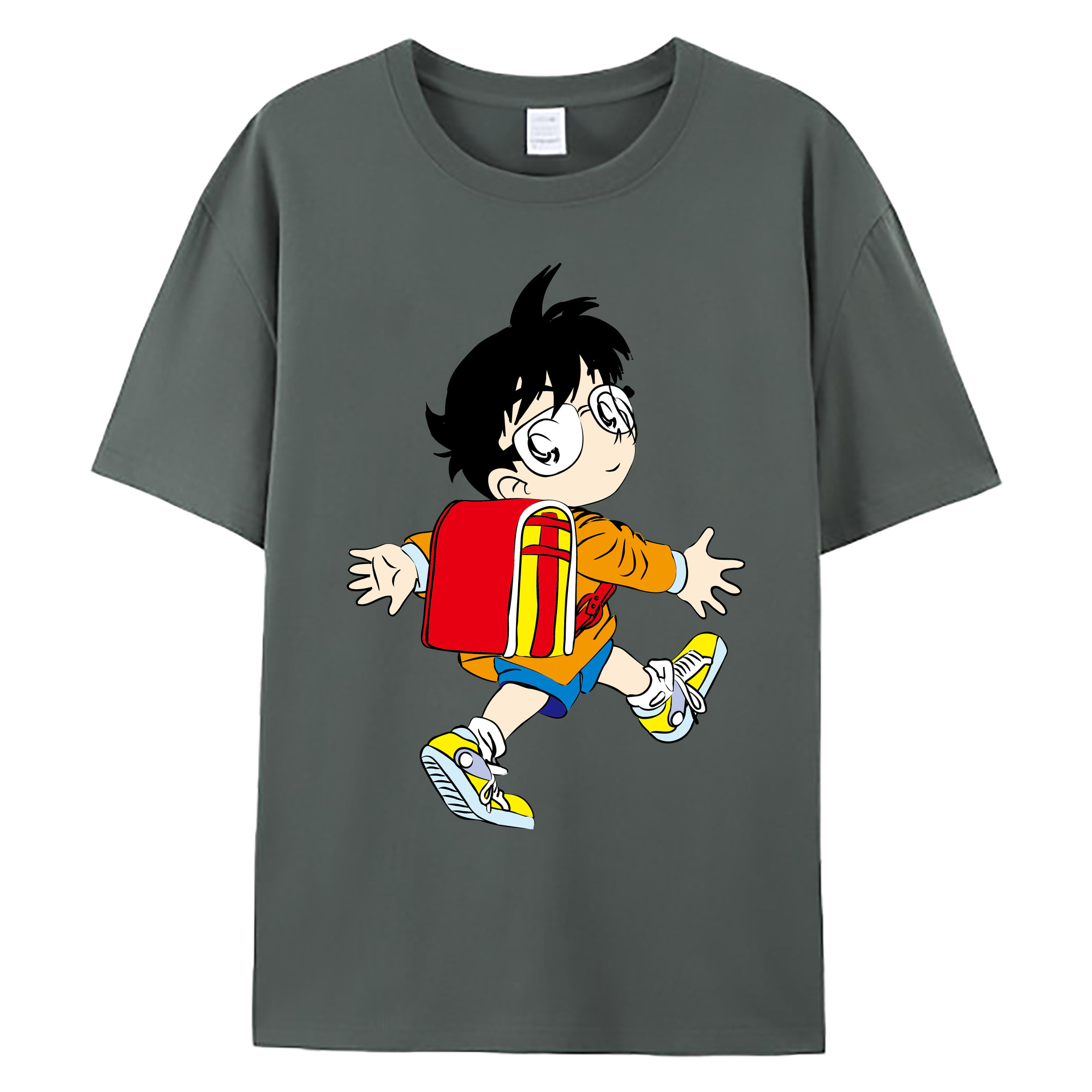 （画像用） 名探偵コナン 江戸川 コナン Detective Conan Conan Edogawa 綿100％ メンズ半袖Tシャツ｜肌触りやわらか＆通気性